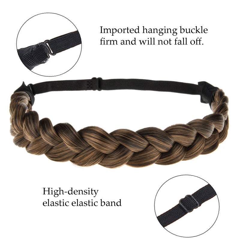 TOECWEGR Braided headband for Women 3 Strands Synthetic Braided Hair Headbands Stretch Plaited Hairs Headbands Hairpiece Fashion Hair Accessories - Image 3